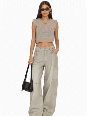 Maiyet Cropped Knit Sweater Top with Drawstring